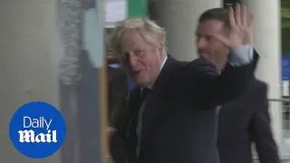PM Boris Johnson faces protests as he arrives at Party conference