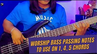 Worship bass passing notes and fills to use on 1, 4, 5 chords. Use them anytime 🔥