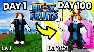I SURVIVED 100 DAYS In Blox Fruits (Roblox)