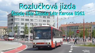 Rozlučková jízda trolejbusem a autobusem - Škoda 14tr, 15tr a Karosa B961