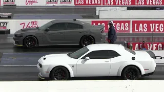 2020 Hellcat Redeye vs Hellcat Charger and Dodge Demon vs Hellcat Charger - muscle cars drag racing