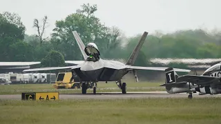 F-22 RAPTOR DEMO || EPIC FIREBALL & INSANE VAPOR || SCOTT AFB AIR SHOW 2023