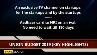 Union Budget 2019-20: Key Highlights