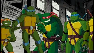 Ninja Turtles 1987 and 2003 meet the original Eastman and Laird turtles. (Turtles Forever 2009)