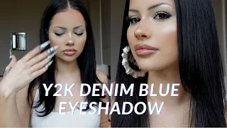 easy baby blue/ y2k inspired eyeshadow tutorial