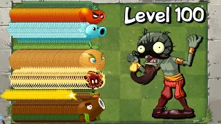 PvZ 2 Every 100 Plant Max Level vs Firebreather Zombie 100 Level