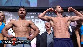 MANNY PACQUIAO VS CHRIS ALGIERI - FULL WEIGH IN & FACE OFF VIDEO