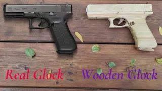 How to make wooden glock 17 with magazine  that shoots | craft gun diy | toy gun diy | pubg gun diy