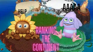 Ranking Continent Monsters from My Singing Monsters Dawn of Fire in order