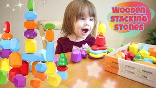 Stacking Rocks - Wooden Montessori Building Blocks for Kids - Best Toys 2023 - Rivers Playtime Fun