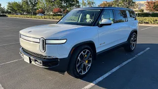 2023 Rivian R1S Quad Motor AWD Interior And Exterior Tour In 4K - White On Gray Interior