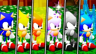 EVOLUTION OF SONIC FORMS IN SONIC ROBO BLAST 2 (DARK,SUPER,HYPER,FIRE,SUPER BLUE AND MORE)