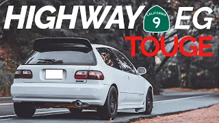 HIGHWAY 9 TOUGE AND PHOTOSHOOT EG CIVIC HATCH #civic #E85 #eg #vtec #bseries