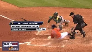 OAK@HOU: Altuve dashes over 22 mph to beat the throw