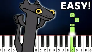 Toothless Dragon Dancing Meme | EASY Piano Tutorial