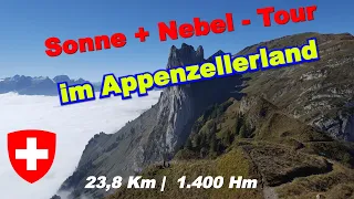 Schwere Rundwanderung von Brülisau über Sämtisersee, Fälensee, Saxerlücke zum Hohen Kasten 🗻😳💪