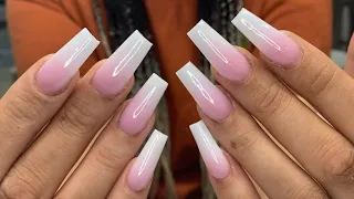 Ombre Pink and white For Beginners | Nails Art Tutorial |