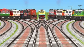 6️⃣+3️⃣ TRAINS CROSSING ALWAYS DAIMOND RAILROAD⚛️ CROSSING TRACKS || train simulator 2024