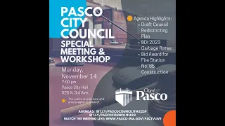 Pasco City Council Special Meeting & Workshop, November 14, 2022