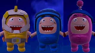 Oddbods Turbo Run - Bubbles Yellow, Pogo Blue and Newt Pink