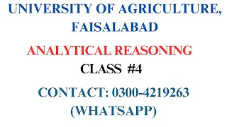 UAF M.Phil. & PhD Test Preparation Class 4 | UAF MPhil and PhD Admissions  | Analytical reasoning