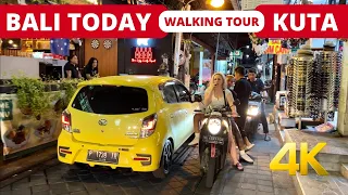 🇮🇩 BALI TODAY KUTA night walk [4K] Walking Tour Kuta Bali Indonesia | Bali Travel Vlog | Bali 2023