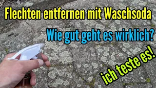 Flechten entfernen auf Pflastersteinen mit Waschsoda Wie gut kann man damit Flechten wegbekommen