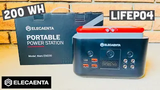 Elecaenta EM200 Portable Power Station (LiFePO4, 200 Wh, Lightweight)