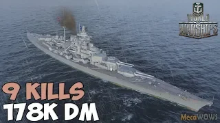 World of WarShips | Bismarck | 9 KILLS | 178K Damage - Replay Gameplay 4K 60 fps