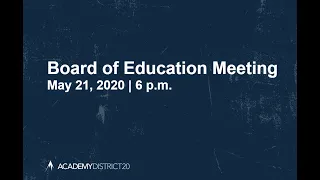 BOE Meeting May 21, 2020