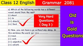 🔴 LIVE 3 *Very Hard Grammar Questions | Exam-Oriented Class 12 English Grammar Important Questions