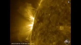 SDO - Active Region on the Eastern Limb - 2012-10-09 12 Hours - AIA 171Å - HD