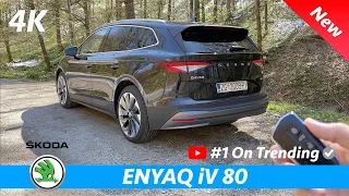 Škoda Enyaq iV 80 2021 - Review in 4K | CRAZY (S-Class) Head-Up Display and Ambient lights in dark.