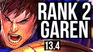 GAREN vs SHEN (TOP) | Rank 2 Garen, 1.6M mastery, 900+ games, Legendary | KR Grandmaster | 13.4