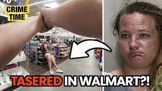 Police Officer TASERS Woman Carrying A KNIFE In WALMART 😱