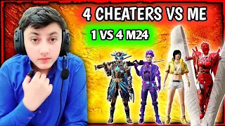 1 VS 4 M24 AGAINST CHEATERS 🥵 | IPAD PRO 6 FINGERS CLAW HANDCAM