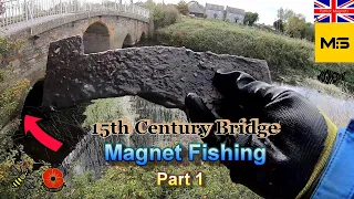 Magnet fishing at a 15th century bridge, part 1. Vintage fire place finds.