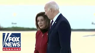 'INCOMPETENT': Pelosi guides Biden through tarmac hand-in-hand