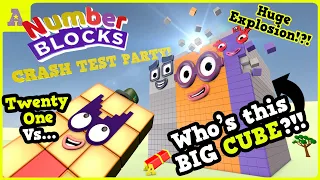 The bigger the further they fly! Giant Numberblock Nine Thousand+ CUBE vs 21!!