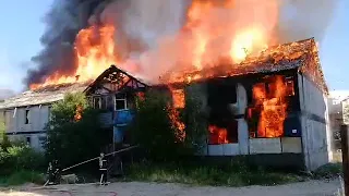 Пожар в Ноябрьске. Видео