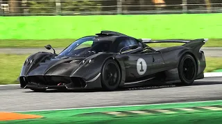 2022 Pagani Huayra R (w/ Mufflers) testing at Monza: Accelerations, Rev Limiter & N/A V12 Symphony!