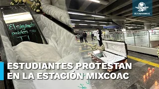 Con ataúd, protestan en L12 a 3 años del colapso