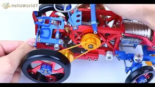 #helloworld7#Stirling Tractor Engine Aluminum Alloy Model#stirling engine#tiny engines#unboxing