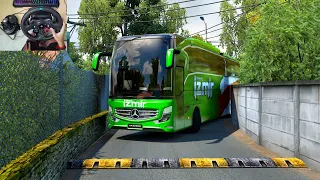 Smooth Bus Driving through Extreme narrow roads of indonesia | #ets2 | Logitech G29 Setup