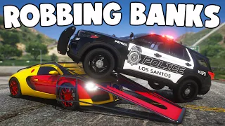 Robbing Banks Using Bugatti Flip Car in GTA 5 RP..