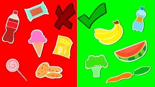 Junk food VS Healthy food at Groovy the Martian videos for kids - Lunchbox challenge