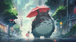 Relaxing Ghibli Music + Rain Sounds - Best Ghibli Piano Collection, BGM for work/relax/sleep