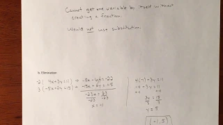 Solving a System of Equations by Elimination - Example 1