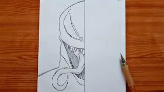How to draw Venom | Venom step by step | easy tutorial drawing