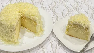 Fluffy Japanese Soufflé Cheesecake with silky Cream Cheese Frosting and generous shredded cheese